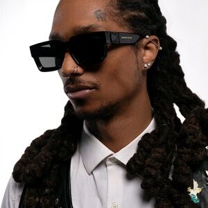 Black Rectangular Sunglasses for Women